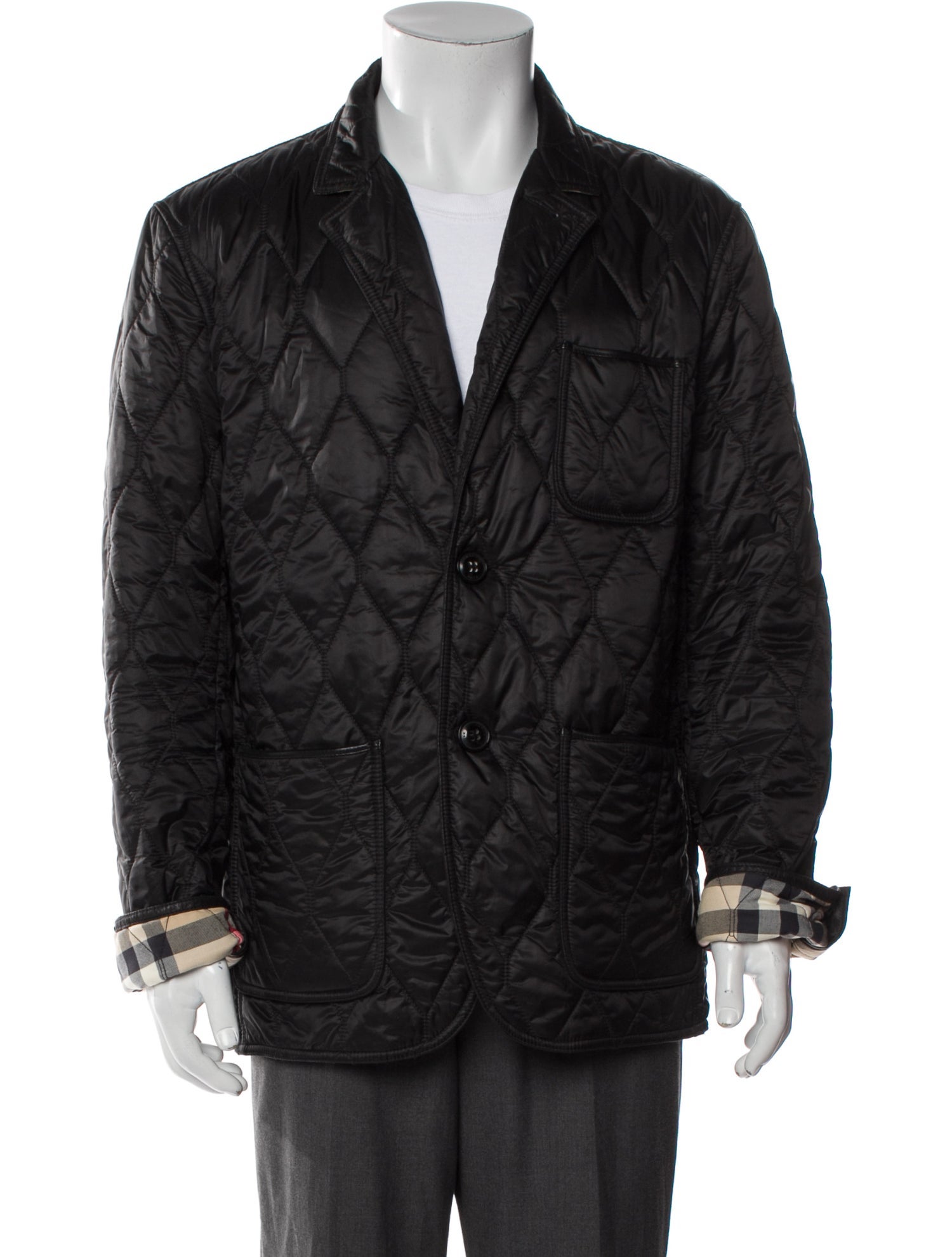 Burberry Brit Nova Check Pattern Puffer Coat