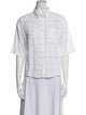 Burberry Brit Plaid Print Three-Quarter Sleeve Button-Up Top