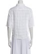 Burberry Brit Plaid Print Three-Quarter Sleeve Button-Up Top