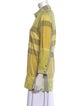 Burberry Brit Plaid Print Three-Quarter Sleeve Button-Up Top