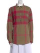 Burberry Brit Plaid Print Long Sleeve Button-Up Top