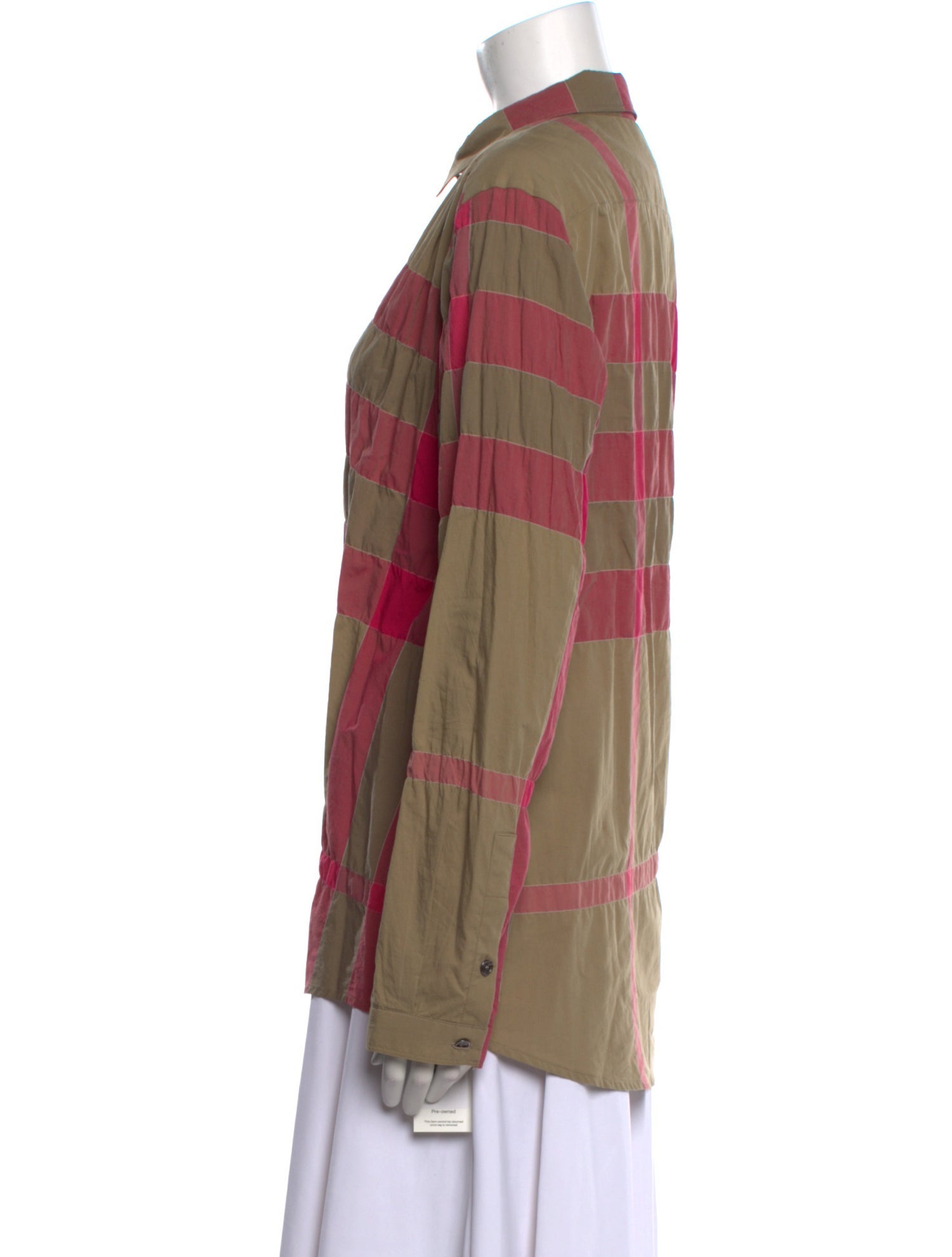 Burberry Brit Plaid Print Long Sleeve Button-Up Top