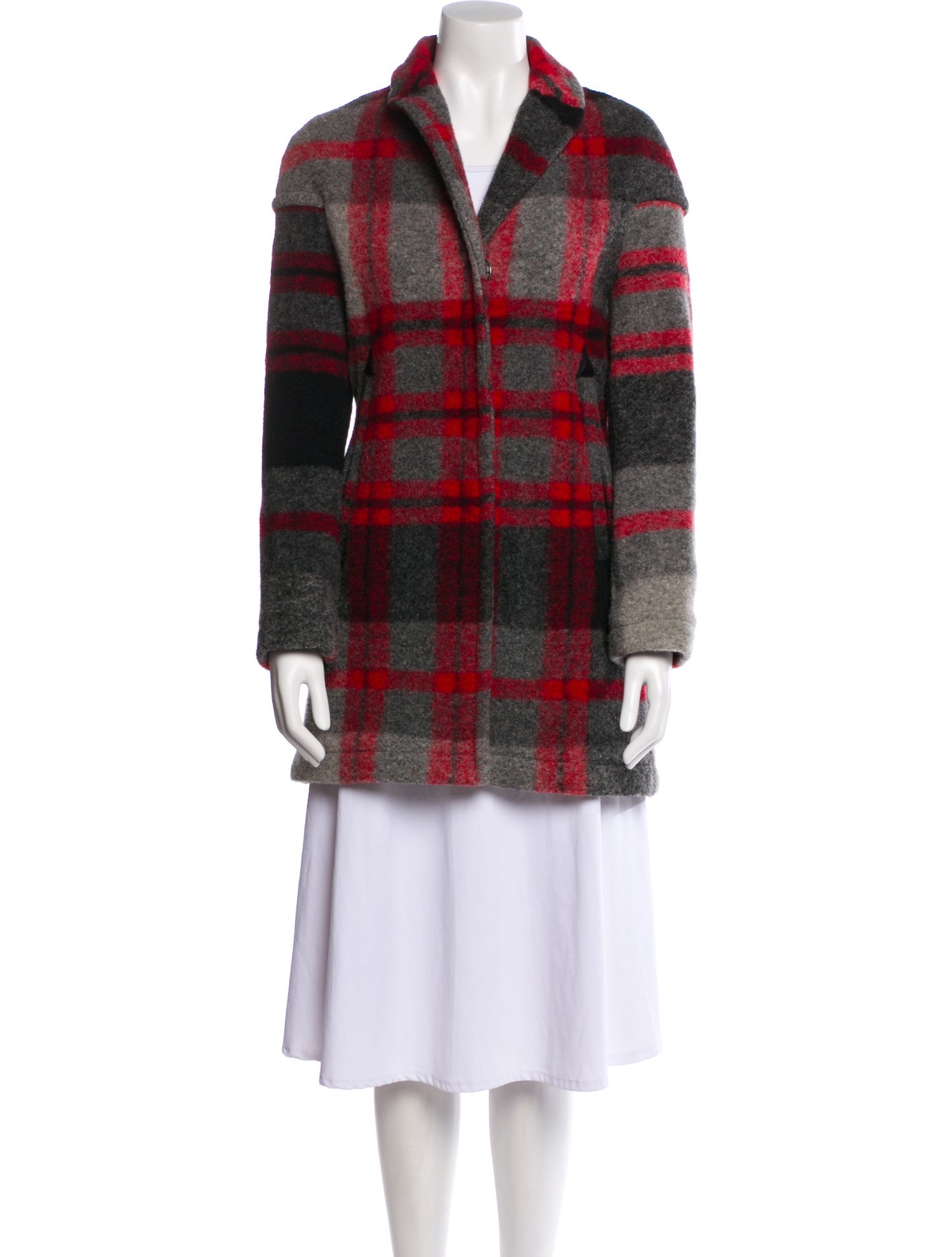 Burberry Brit Wool Plaid Print Jacket
