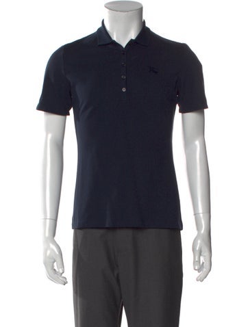 Burberry Brit Polos Nova Check Pattern V-Neck Polo Shirt M