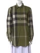 Burberry Brit Plaid Print Long Sleeve Button-Up Top