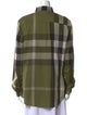 Burberry Brit Plaid Print Long Sleeve Button-Up Top