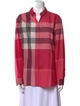 Burberry Brit Plaid Print Long Sleeve Button-Up Top