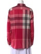 Burberry Brit Plaid Print Long Sleeve Button-Up Top