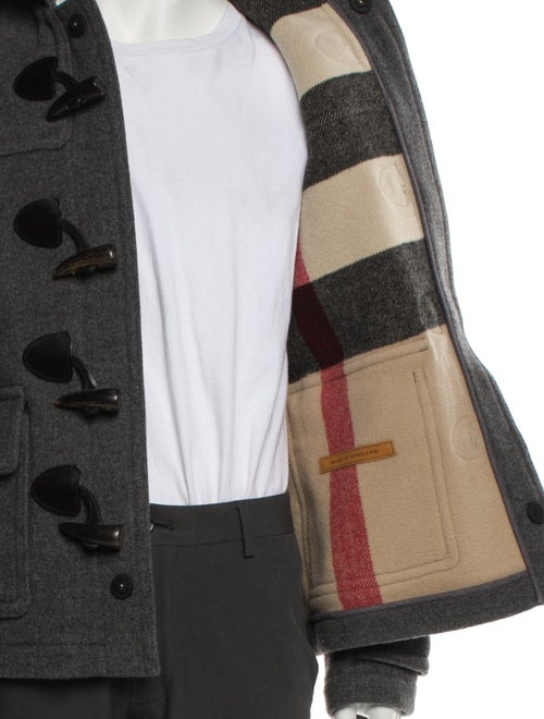 Burberry Brit Nova Check Pattern Wool Utility Jacket
