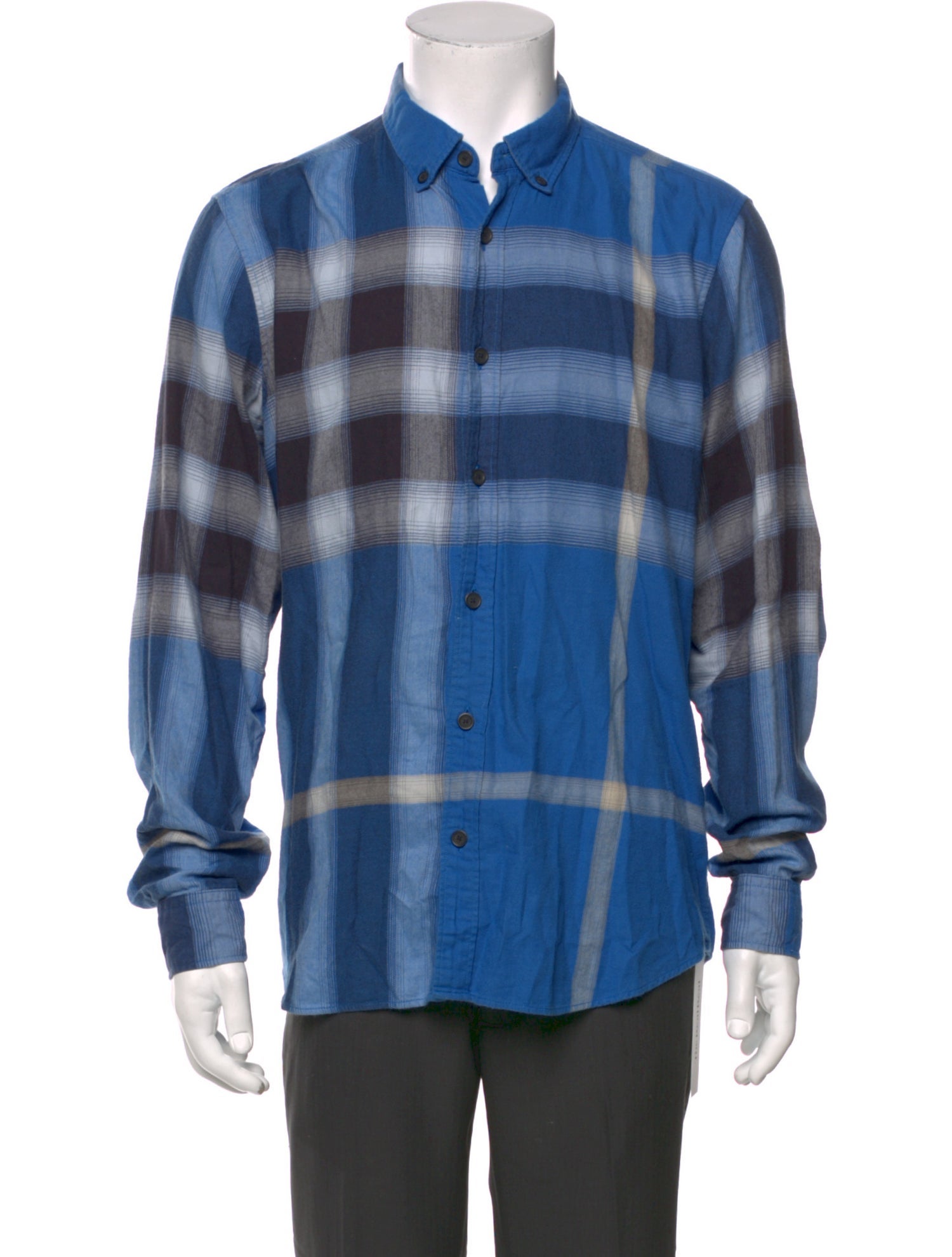 Burberry Brit Plaid Print Long Sleeve Shirt