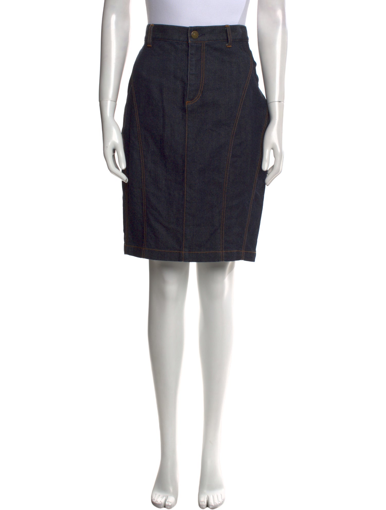 Burberry Brit Pleated Accents Knee-Length Skirt