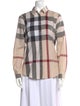 Burberry Brit Plaid Print Long Sleeve Button-Up Top