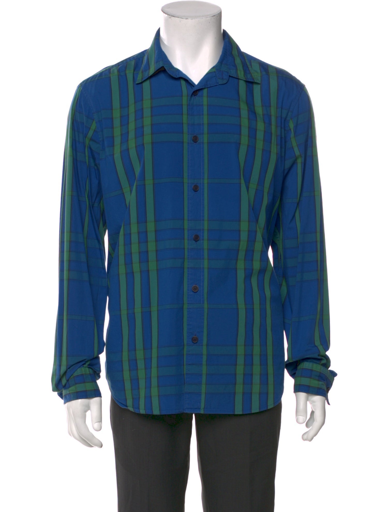 Burberry Brit Plaid Print Long Sleeve Shirt