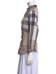 Burberry Brit Plaid Print Three-Quarter Sleeve Button-Up Top
