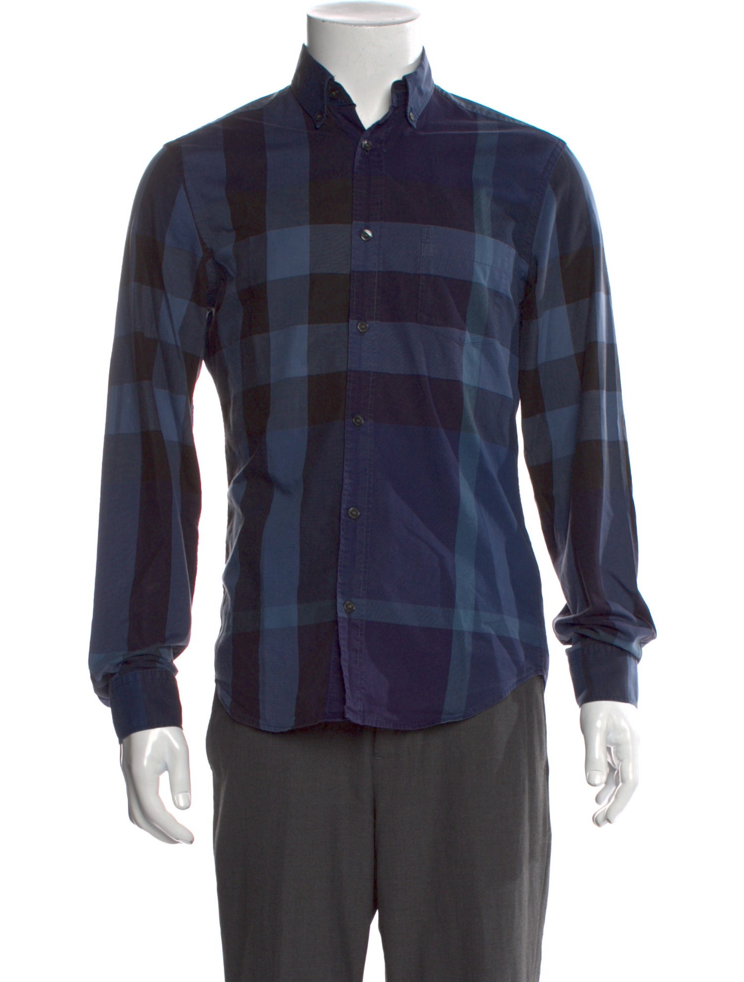 Burberry Brit Plaid Print Long Sleeve Shirt