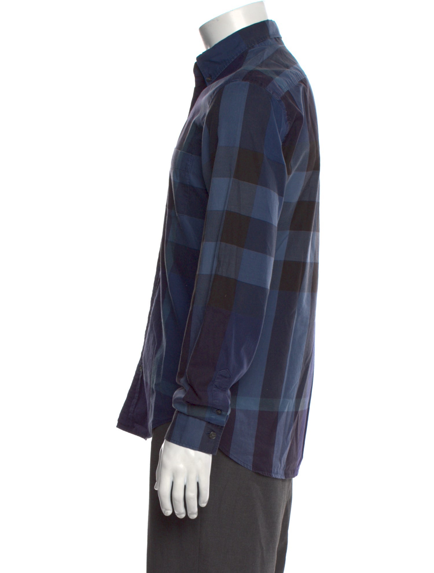 Burberry Brit Plaid Print Long Sleeve Shirt