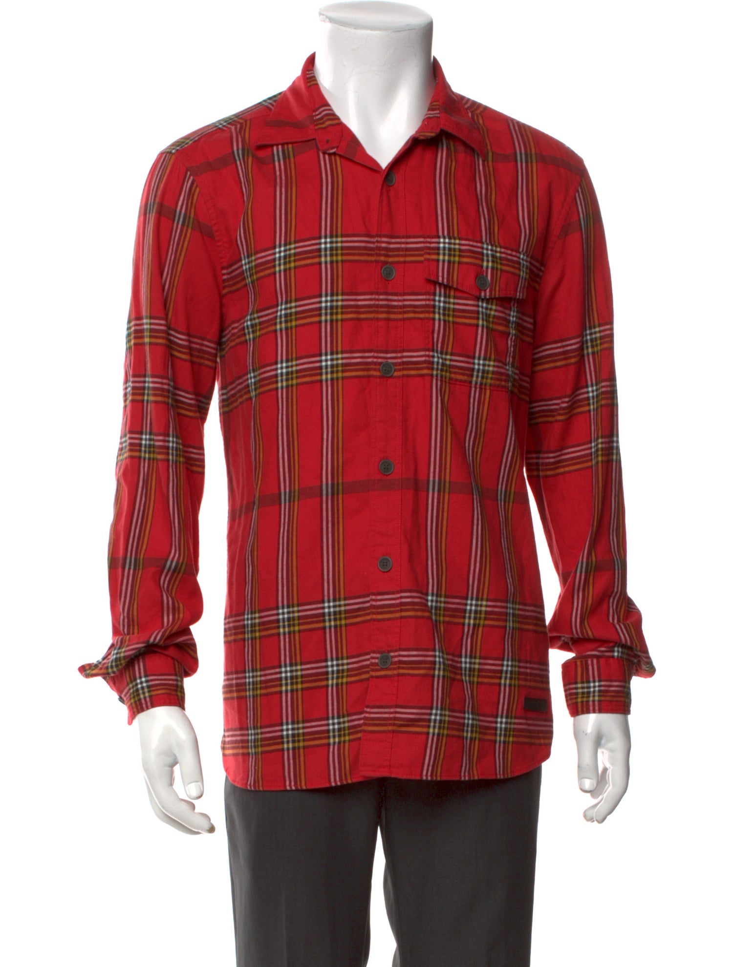 Burberry Brit Plaid Print Long Sleeve Shirt
