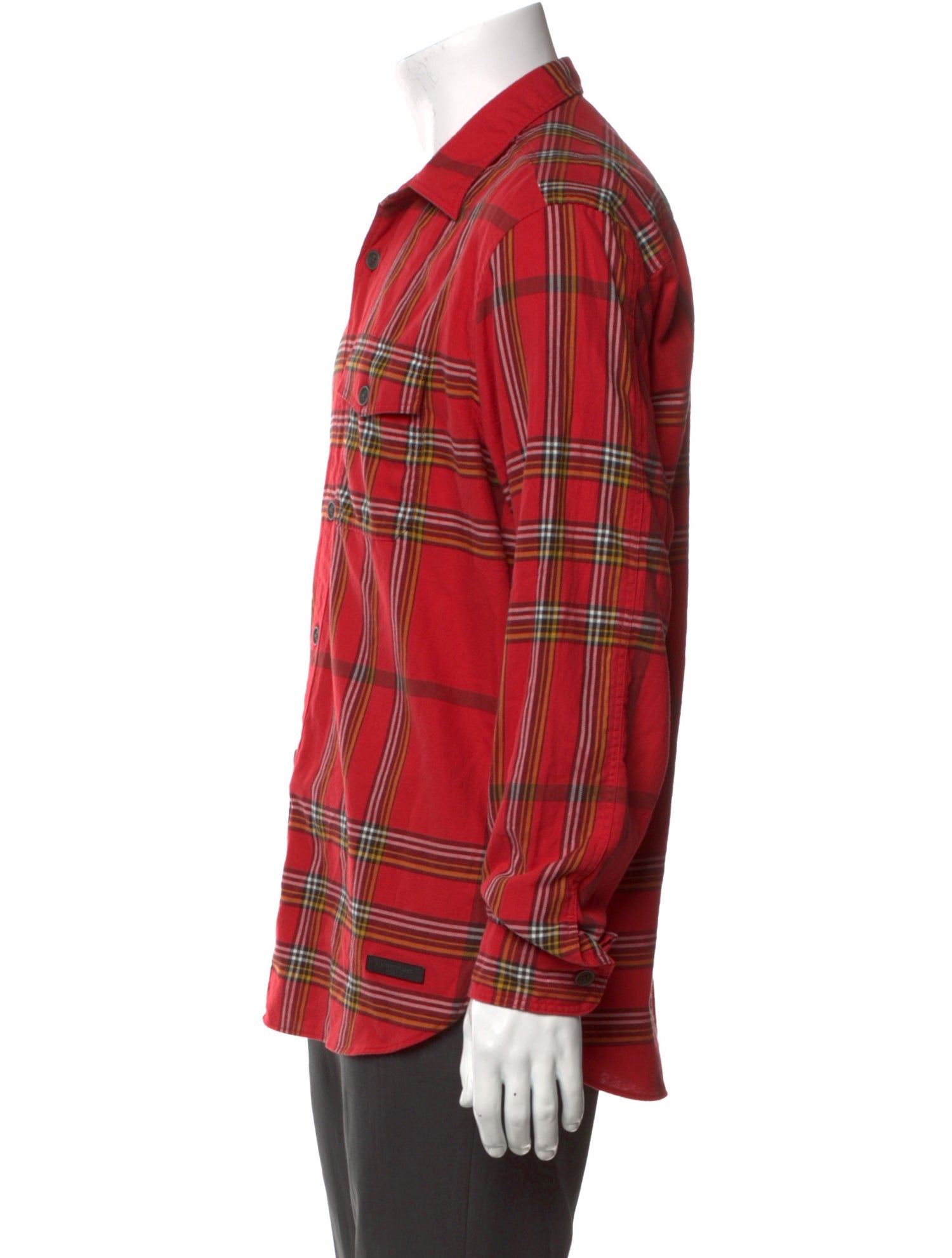 Burberry Brit Plaid Print Long Sleeve Shirt