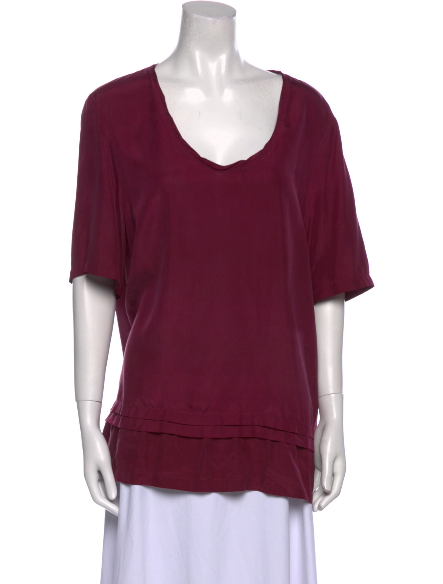 Burberry Brit Silk Scoop Neck T-Shirt