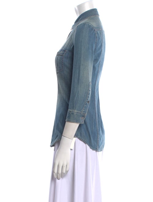 Burberry Brit Three-Quarter Sleeve Button-Up Top