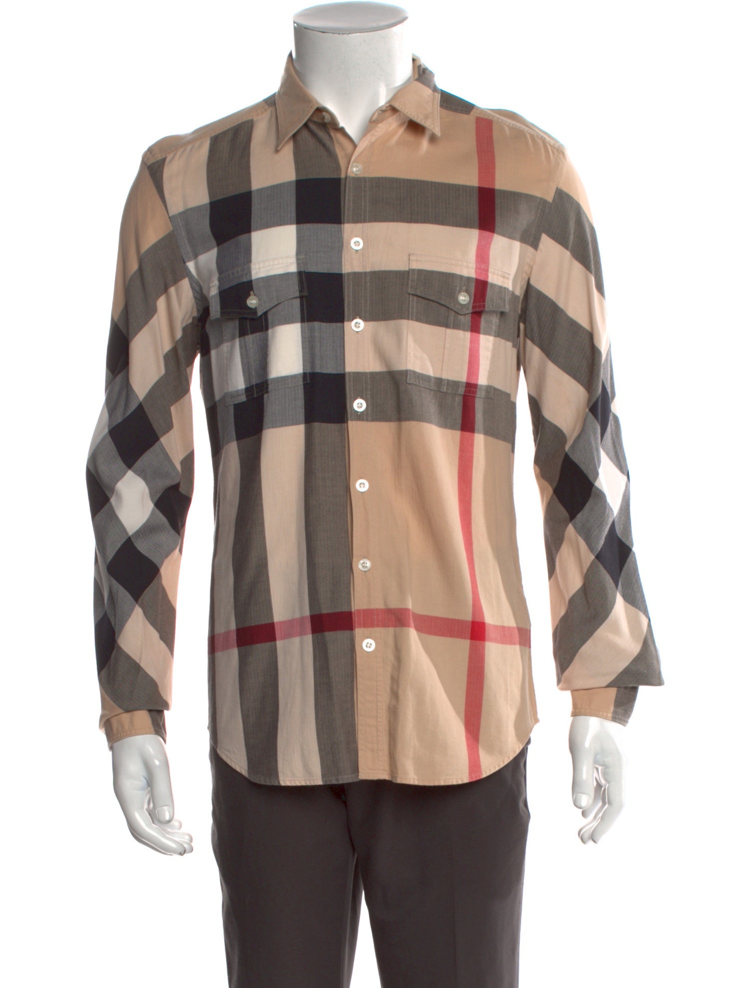 Burberry Brit Exploded Check Pattern Long Sleeve Shirt