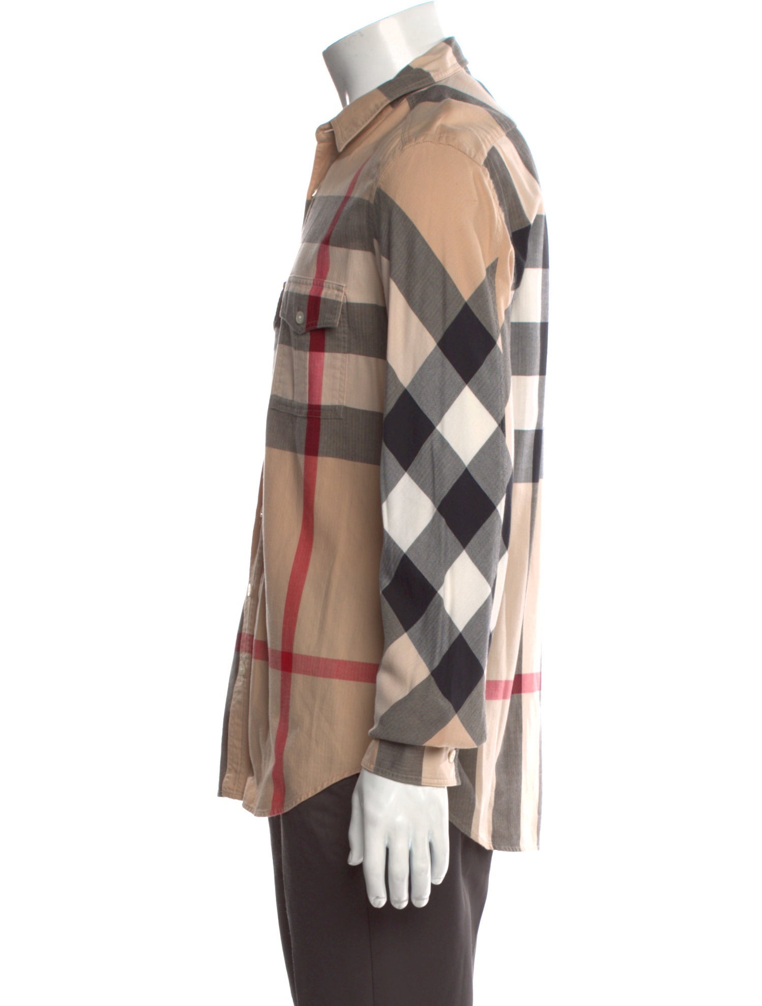 Burberry Brit Exploded Check Pattern Long Sleeve Shirt