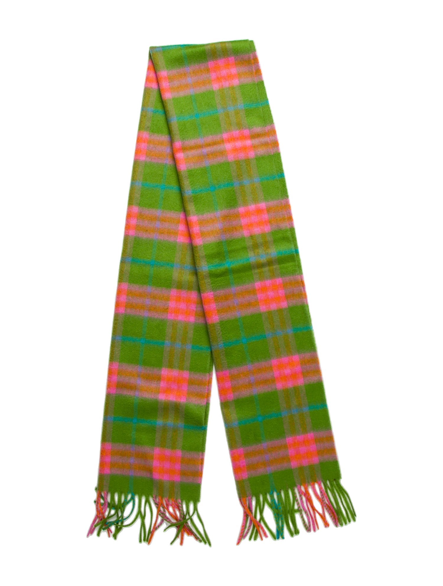 Burberry Cashmere Plaid Print Scarf