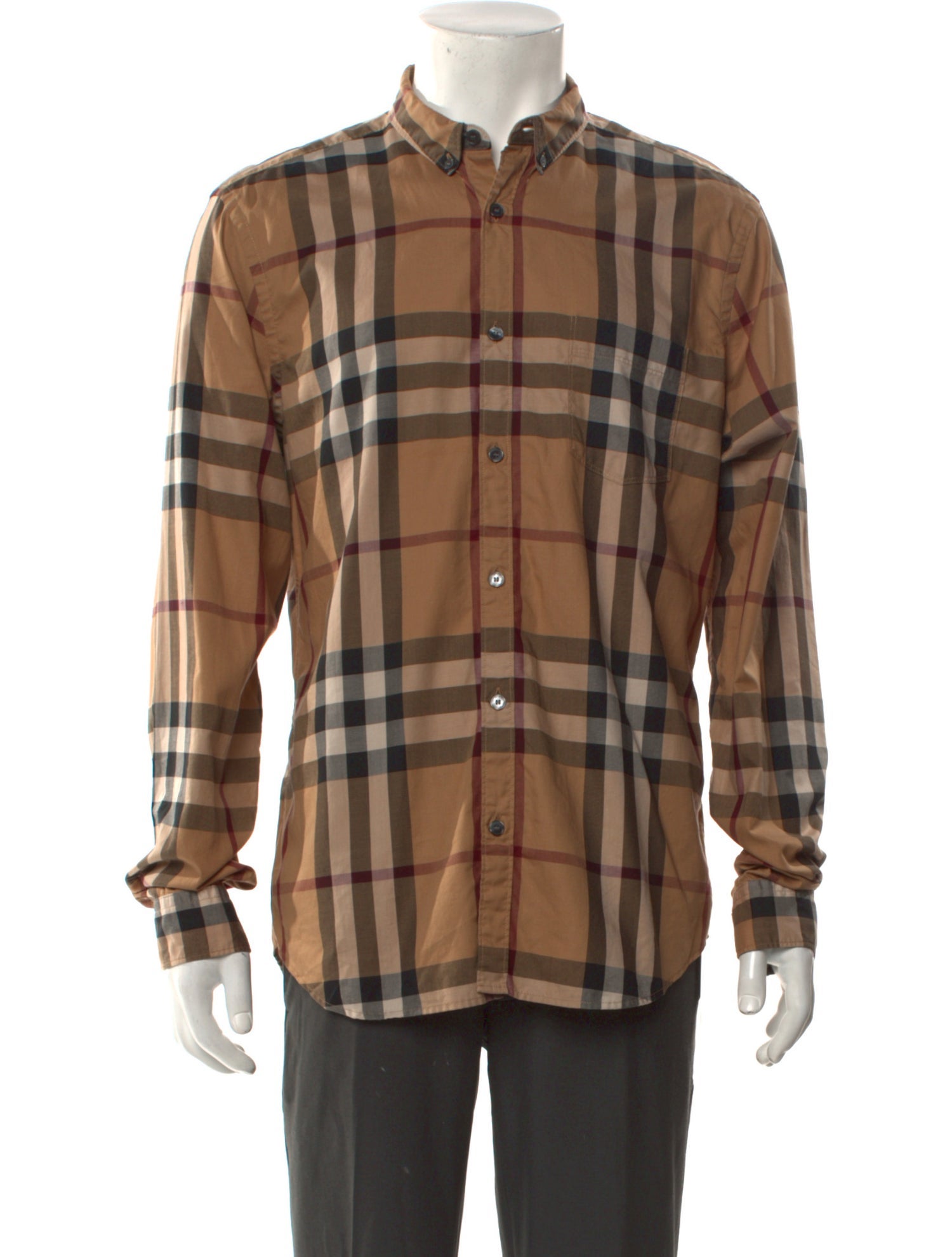 Burberry Brit Plaid Print Long Sleeve Shirt