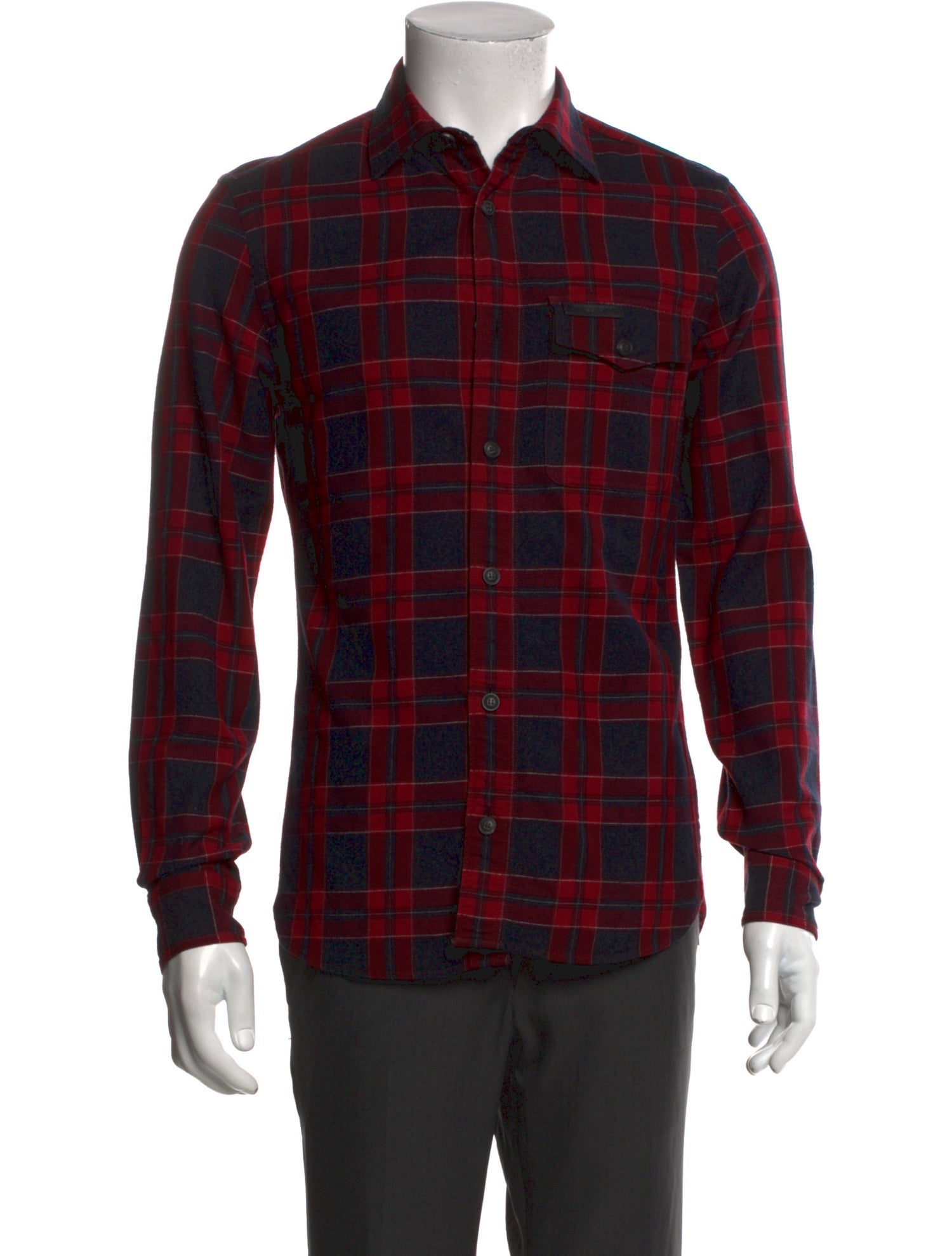Burberry Brit Plaid Print Long Sleeve Shirt