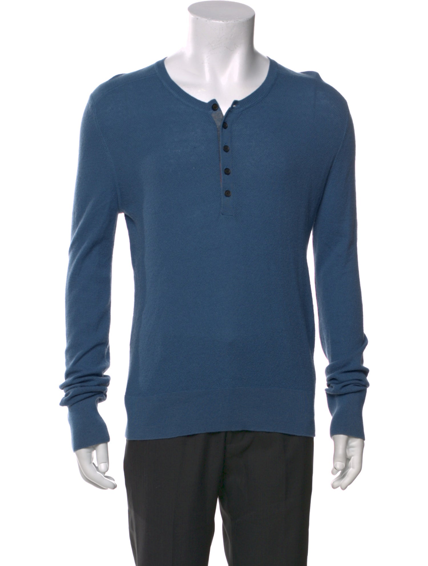 Burberry Brit Nova Check Pattern Scoop Neck Henley