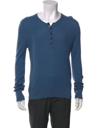 Burberry Brit Nova Check Pattern Scoop Neck Henley