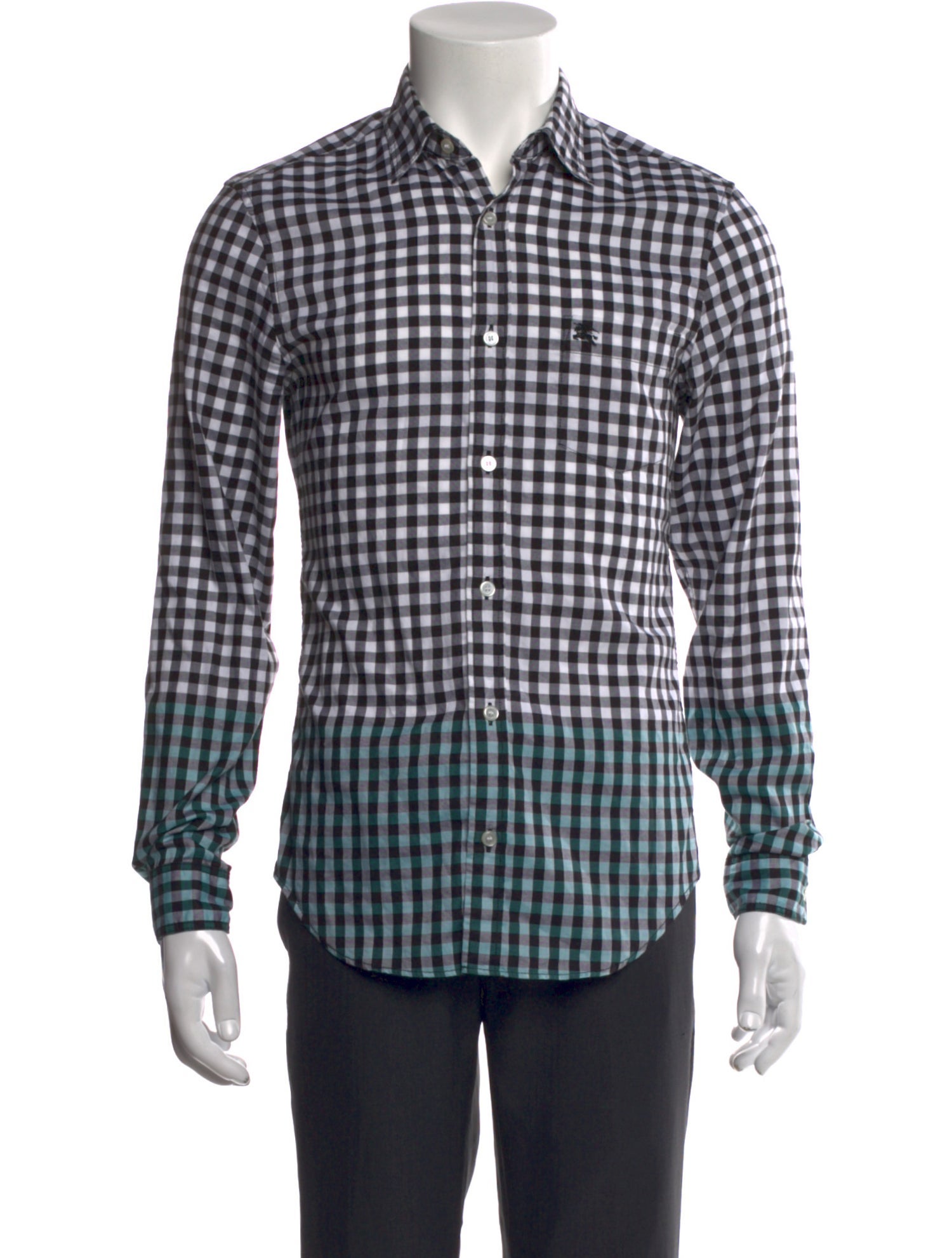Burberry Brit Plaid Print Long Sleeve Shirt