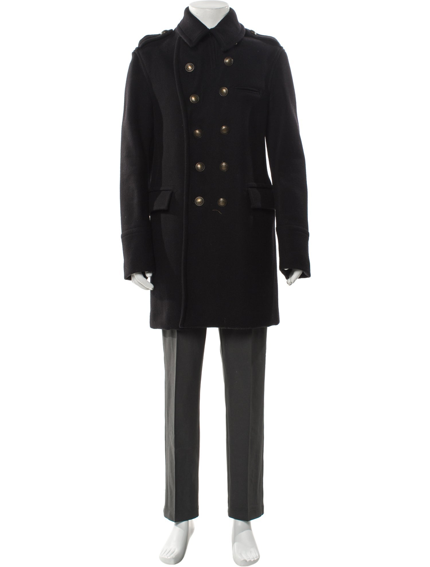 Burberry Brit Exploded Check Pattern Wool Trench Coat