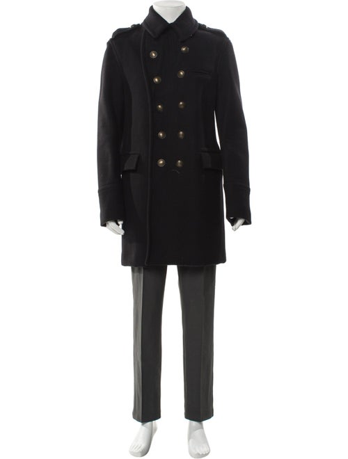 Burberry Brit Exploded Check Pattern Wool Trench Coat