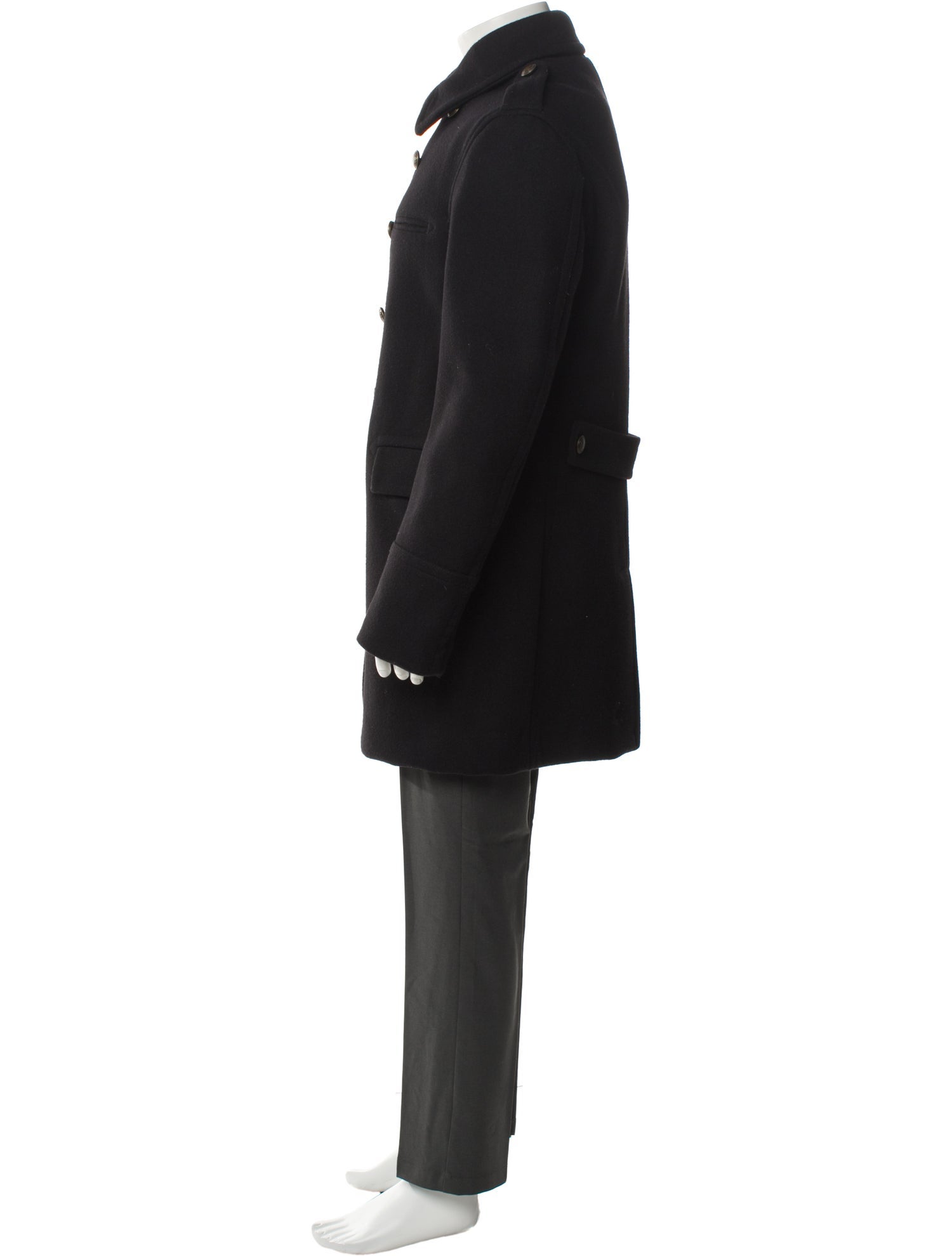 Burberry Brit Exploded Check Pattern Wool Trench Coat