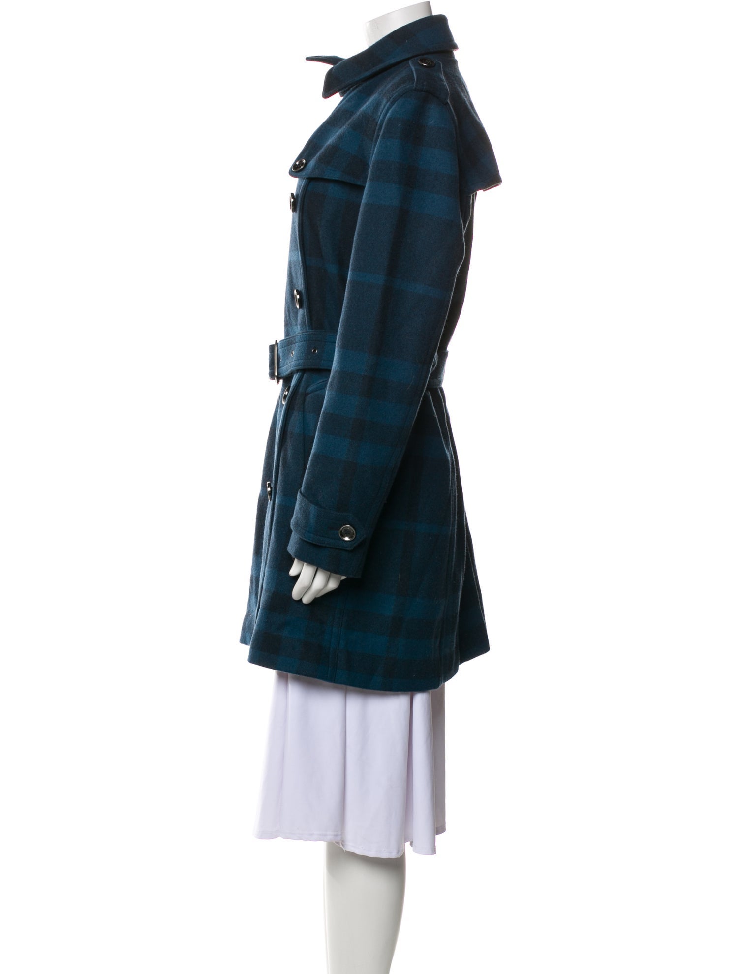 Burberry Brit Wool Printed Trench Coat