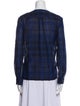 Burberry Brit Plaid Print V-Neck Blouse