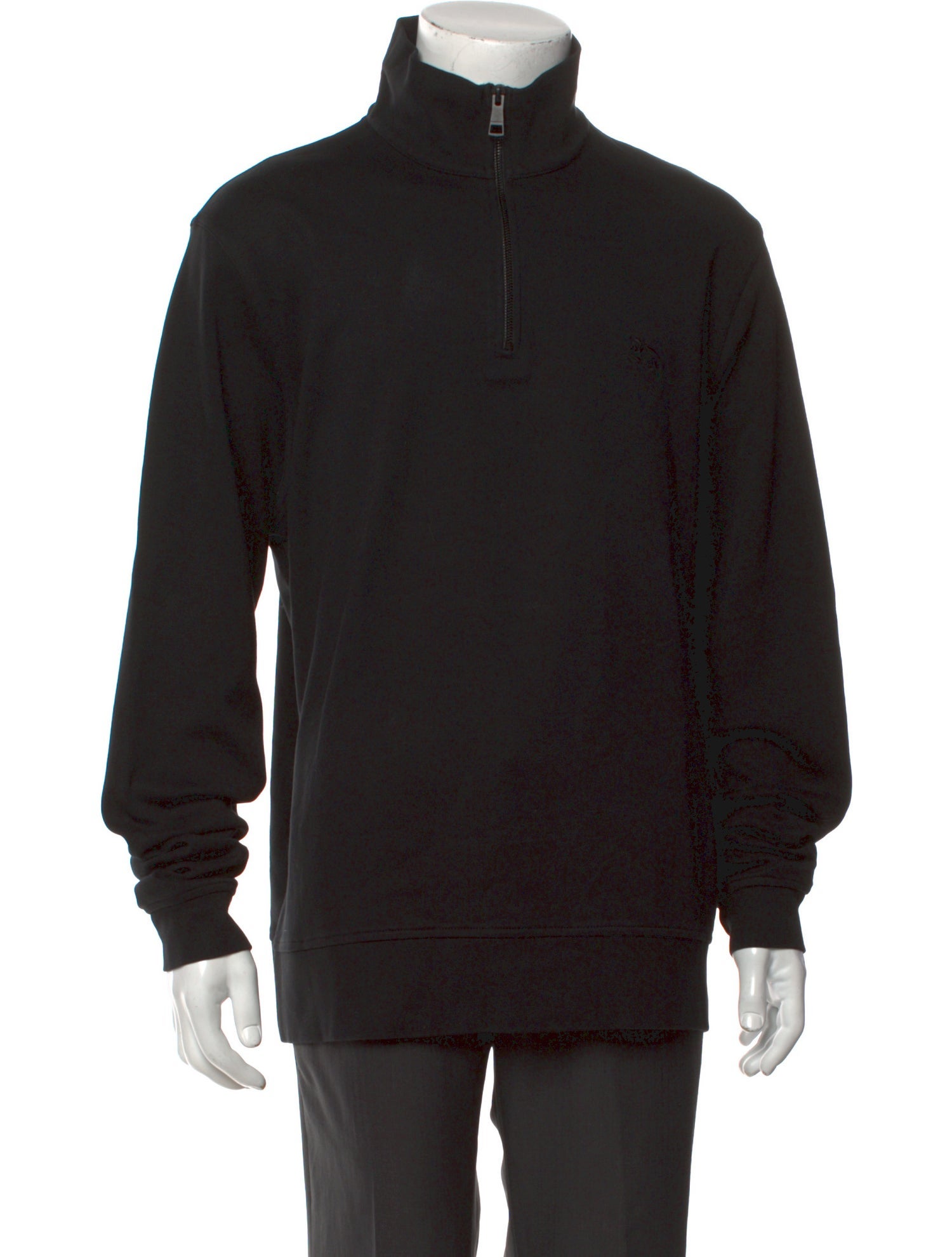 Burberry Brit Nova Check Pattern Mock Neck Sweatshirt