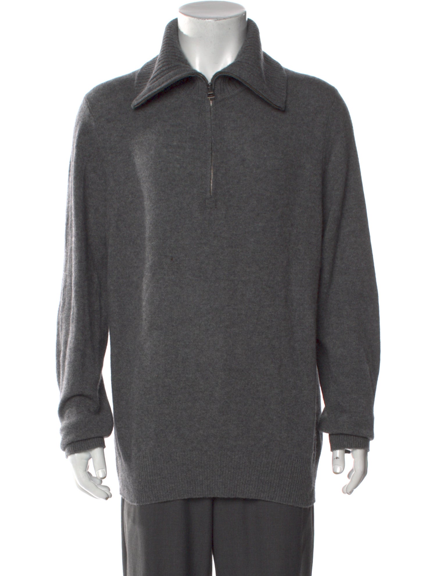 Burberry Brit Exploded Check Pattern Cashmere Polo Sweater