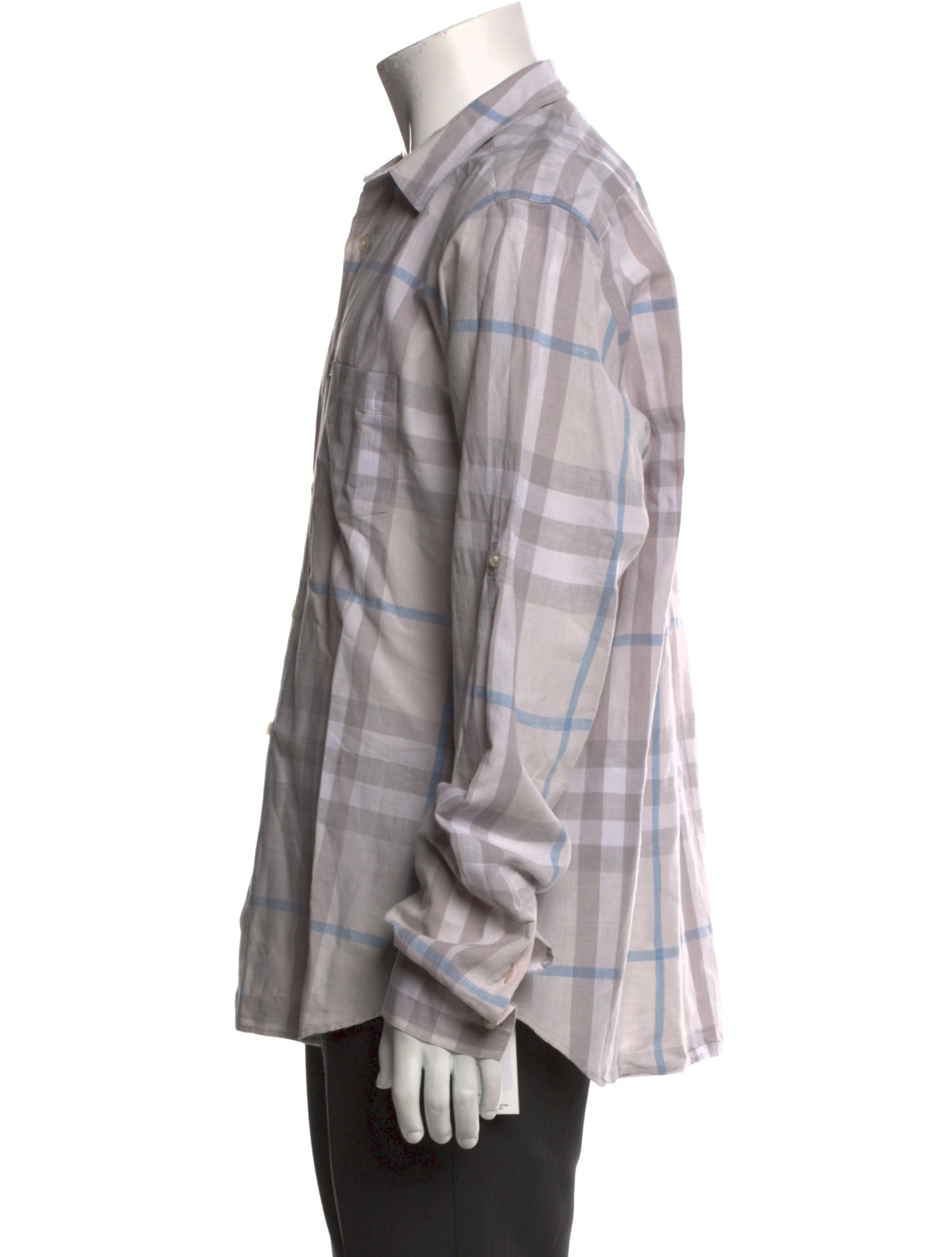 Burberry Brit Plaid Print Long Sleeve Dress Shirt
