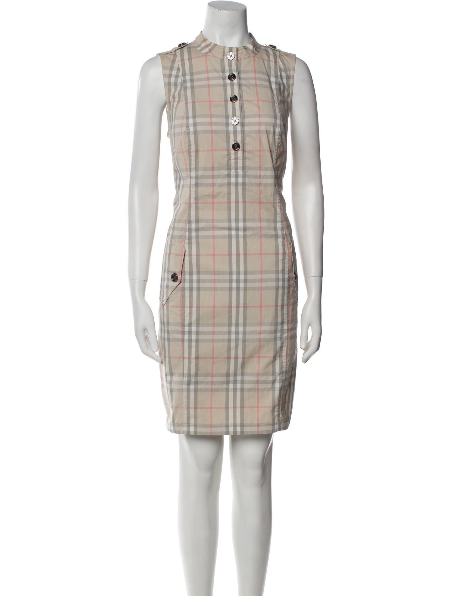 Burberry Brit Plaid Print Knee-Length Dress