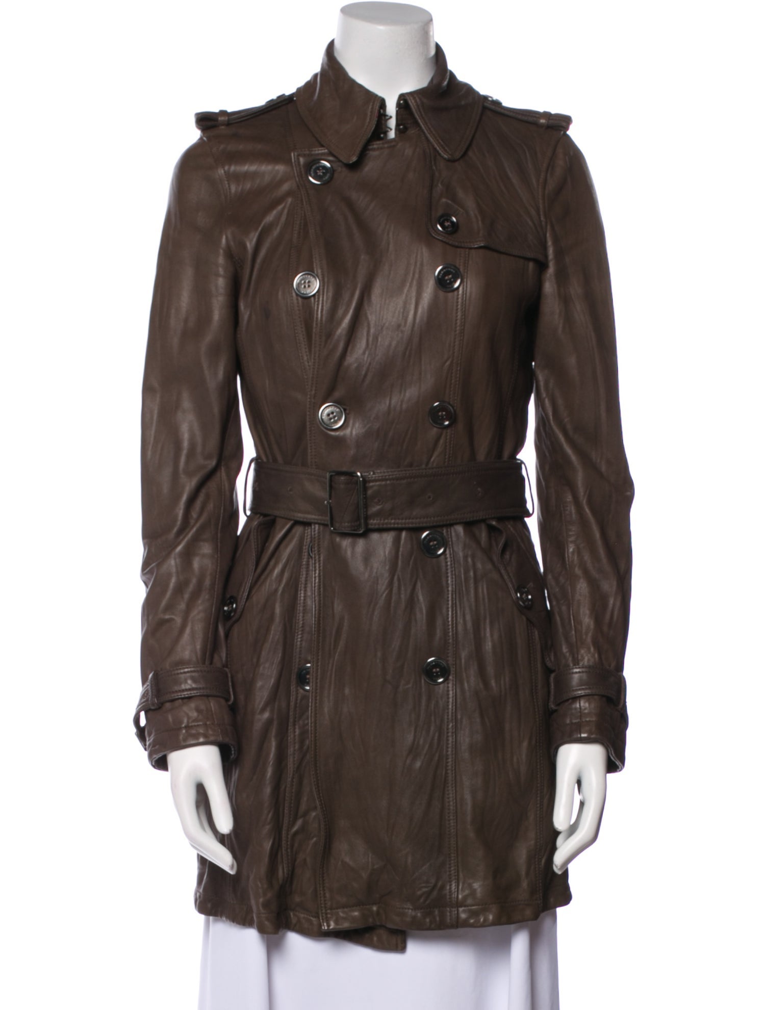 Burberry Brit Leather Trench Coat