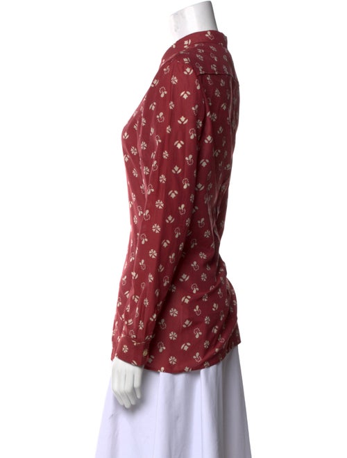 Burberry Brit Printed Long Sleeve Button-Up Top