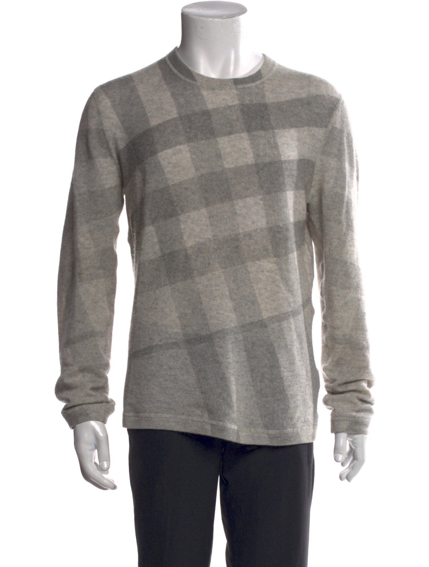 Burberry Brit Nova Check Pattern Cashmere Pullover