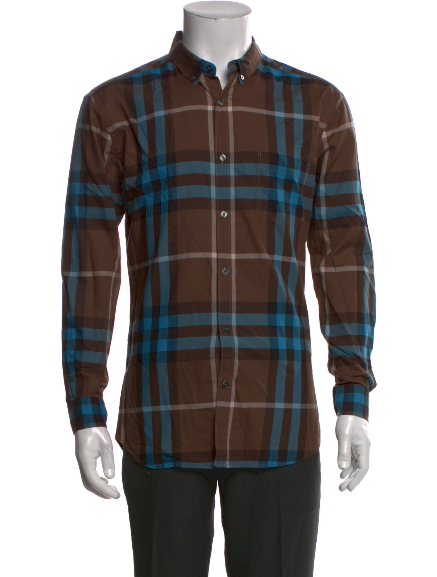 Burberry Brit Nova Check Pattern Long Sleeve Dress Shirt