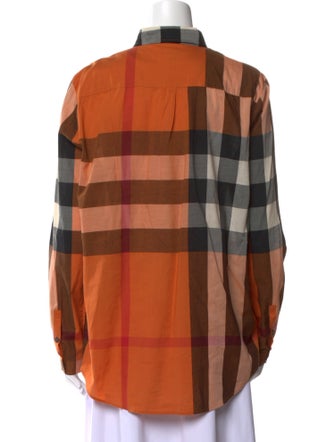 Burberry Brit Plaid Print Long Sleeve Tunic