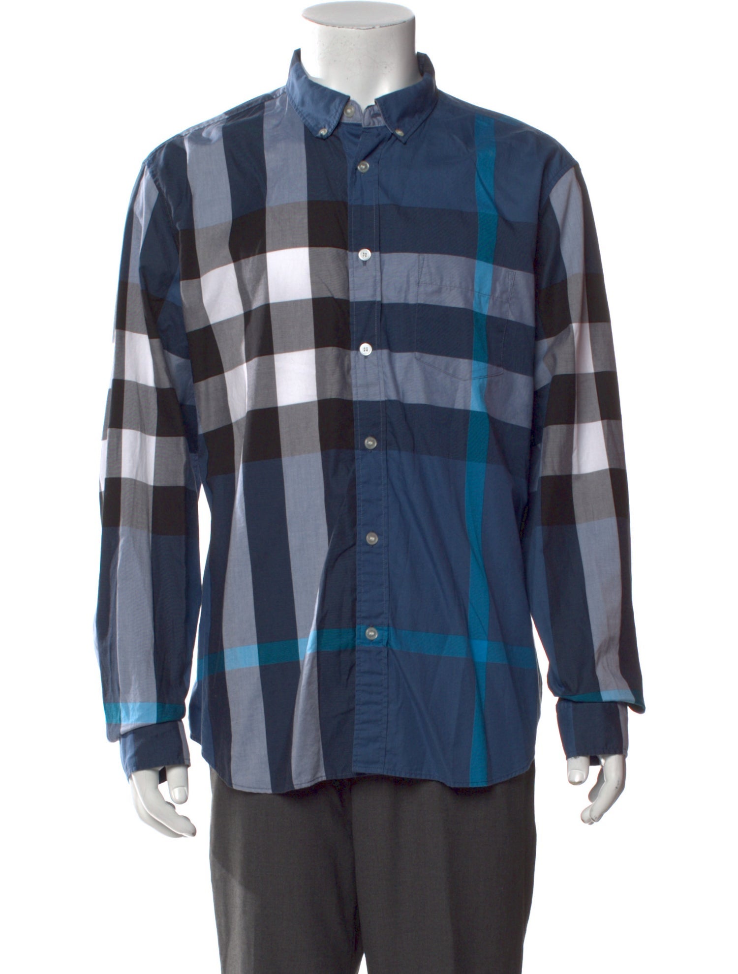 Burberry Brit Exploded Check Pattern Long Sleeve Shirt