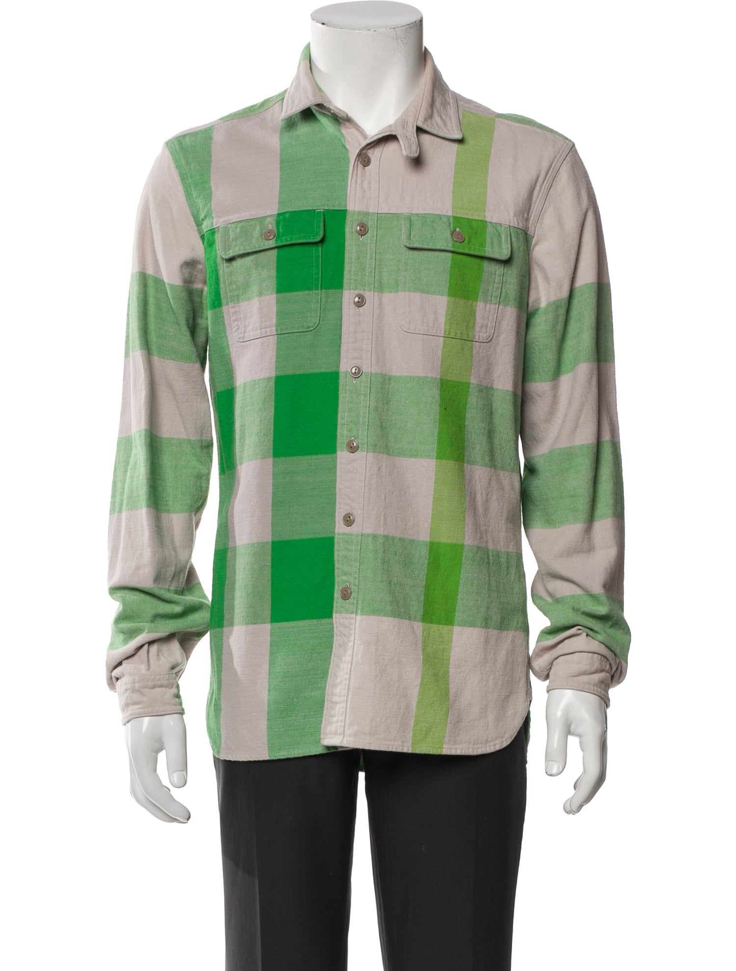 Burberry Brit Plaid Print Long Sleeve Shirt