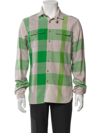 Burberry Brit Plaid Print Long Sleeve Shirt