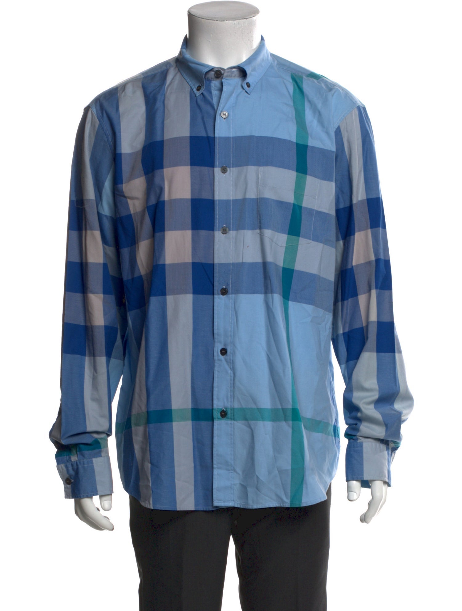 Burberry Brit Plaid Print Long Sleeve Shirt